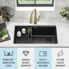 32&rdquo; Granite Composite Workstation Kitchen Sink Undermount Single Bowl with WorkFlow&trade; Ledge and Accessories